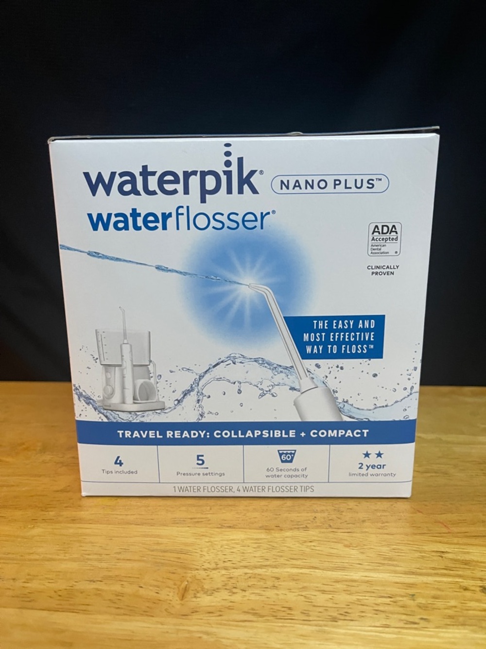 Waterpik Nano Plus Water Flosser - White/Blue